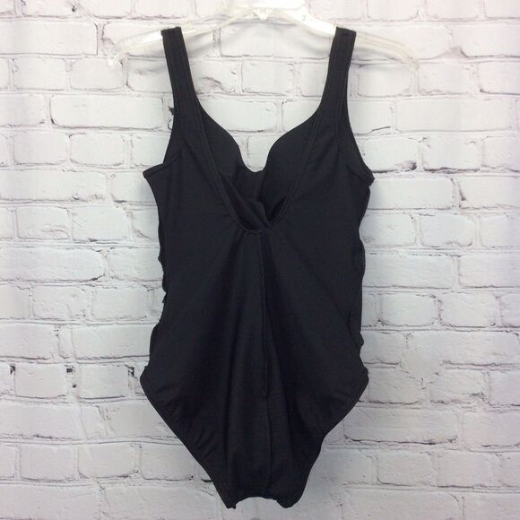 MiracleSuit Ruched One Piece Swimsuit Women's 6/10 Black Beach Cruise Vacation - Picture 8 of 11